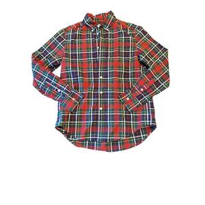 Ralph Lauren Boys Plaid Natural Stretch Button-Down Shirt M (10-12)